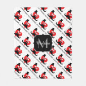 私はあなたのハートバレンタインデーのモノグラムを髭 フリースブランケット (正面)