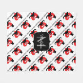 私はあなたのハートバレンタインデーのモノグラムを髭 フリースブランケット (正面(横))