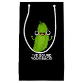 私はあなたのバックVeggie Pun Dark BGおもしろいを食べている スモールペーパーバッグ (正面)