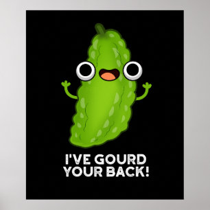 私はあなたのバックVeggie Pun Dark BGおもしろいを食べている ポスター