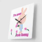 私はあなたのバニーお気に入りのです スクエア壁時計 (傾斜)