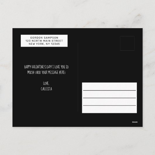 私はあなたのバレンタインデーの挨拶が大好き シーズンポストカード (裏面)