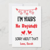 私はあなたのバレンタイン・ボーイフレンおもしろいドに返金しない シーズンカード (正面)