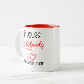 私はあなたのバレンタイン・ボーイフレンおもしろいドに返金しない  ツートーンマグカップ (正面左)