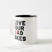 私はあなたのパパジョークが大好き ツートーンマグカップ (正面左)