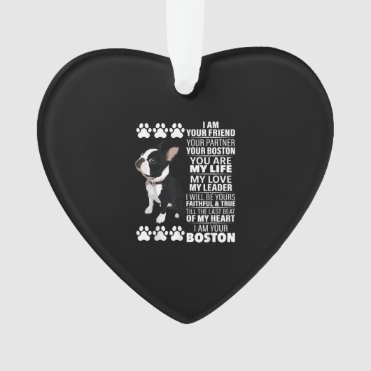 私はあなたのパートナーあなたのボストンテリアの友人である オーナメント (正面)