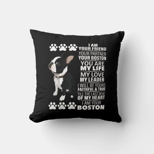 私はあなたのパートナーあなたのボストンテリアの友人である クッション (正面)
