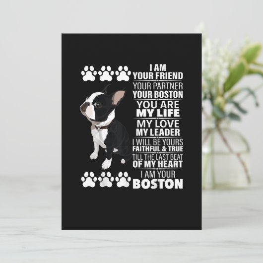 私はあなたのパートナーあなたのボストンテリアの友人である 案内状 (スタンド正面)