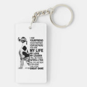 私はあなたのパートナーあなたの犬グレート・ダンあなたの友人 キーホルダー (裏面)