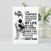 私はあなたのパートナーあなたの犬グレート・ダンあなたの友人 出欠カード (スタンド正面)