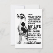 私はあなたのパートナーあなたの犬グレート・ダンあなたの友人 出欠カード (裏面)