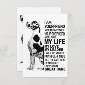 私はあなたのパートナーあなたの犬グレート・ダンあなたの友人 出欠カード (正面/裏面)