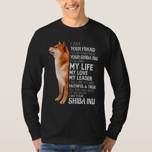 私はあなたのパートナーはあなたの柴犬犬Mと友達だ Tシャツ (正面)