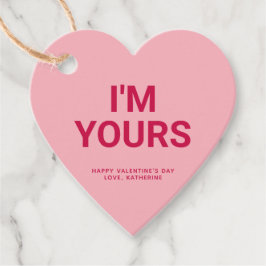 私はあなたのピンクのハートかわいいバレンタインデーカスタム フェイバータグ