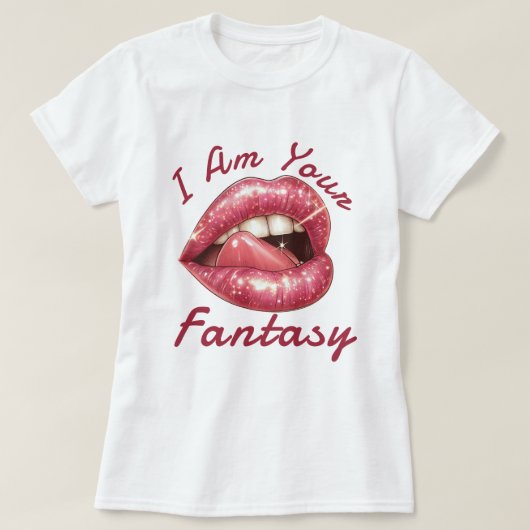 私はあなたのファンタジーセクシーな唇 Tシャツ (デザイン正面)