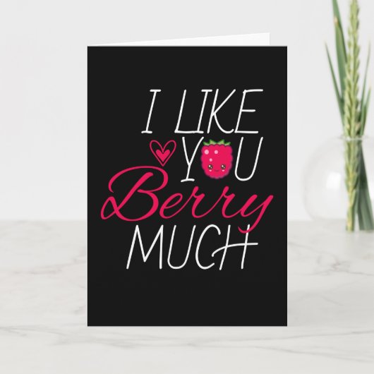 私はあなたのベリーが大好きラズベリー カード (正面)