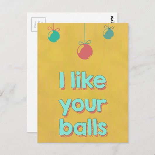 私はあなたのボールが好きだ ポストカード (正面/裏面)
