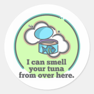 私はあなたのマグロのステッカーの匂いがする ラウンドシール