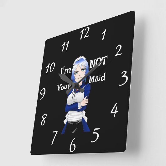 私はあなたのメイドの壁時計ではない スクエア壁時計 (傾斜)