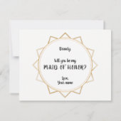 私はあなたのメイド・オブ・オーナー(花嫁付き添い人)カードなしではできない 招待状 (裏面)