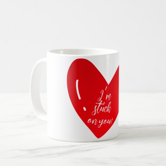 私はあなたのメッセージをハートの形に詰まっている コーヒーマグカップ (正面左)