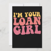 私はあなたのローンの女の子モーゲージのローンのオフィサー実在エスタ 招待状 (正面)