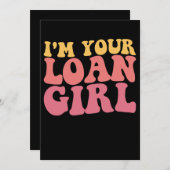 私はあなたのローンの女の子モーゲージのローンのオフィサー実在エスタ 招待状 (正面/裏面)