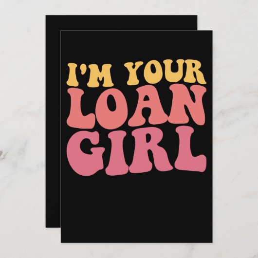 私はあなたのローンの女の子モーゲージのローンのオフィサー実在エスタ 招待状 (正面/裏面)