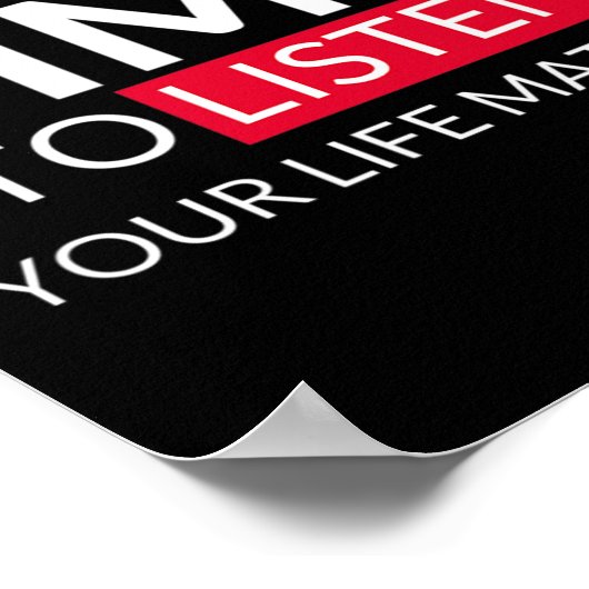 私はあなたの人生聞の問題に時間がある – 自殺 ポスター (角)