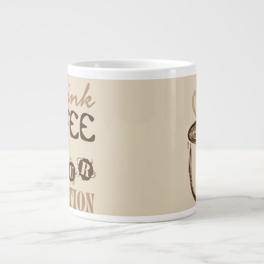 私はあなたの保護マグにコーヒーを飲む ジャンボコーヒーマグカップ (正面)