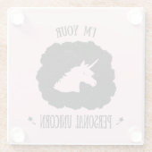 私はあなたの個人的なユニコーンです ガラスコースター (裏面)