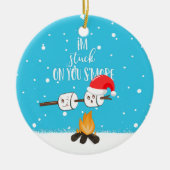 私はあなたの冗談のクリスマスに引っかかおもしろいっている セラミックオーナメント (正面)