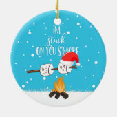 私はあなたの冗談のクリスマスに引っかかおもしろいっている セラミックオーナメント (裏面)