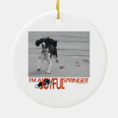 私はあなたの写真と嬉しいスプリンガーカスタマイズです セラミックオーナメント (裏面)
