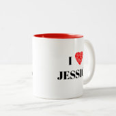 私はあなたの名前をハート |カスタマイズするギフト ツートーンマグカップ (正面右)