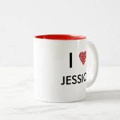 私はあなたの名前をハート |カスタマイズするギフト ツートーンマグカップ (正面右)