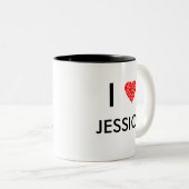 私はあなたの名前をハート |カスタマイズするギフト ツートーンマグカップ (正面右)