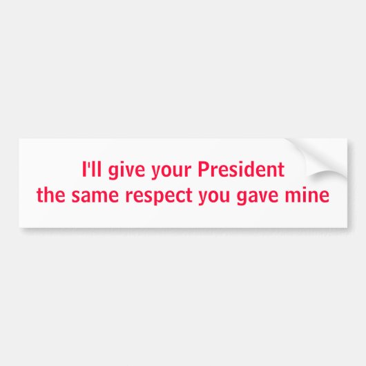 私はあなたの大統領に同じ点を与えます バンパーステッカー (正面)