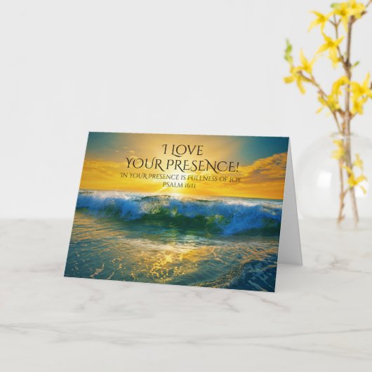 私はあなたの存在を愛し、詩篇16:11カスタム海 カード (黄色い花)