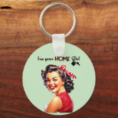 私はあなたの家の女の子エステート実在レトロガールアート キーホルダー (裏面)