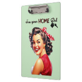 私はあなたの家の女の子エステート実在レトロガールアート クリップボード (左)