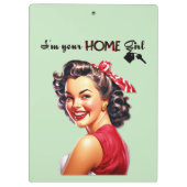 私はあなたの家の女の子エステート実在レトロガールアート クリップボード (裏面)