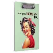 私はあなたの家の女の子エステート実在レトロガールアート クリップボード (右)