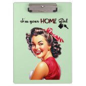 私はあなたの家の女の子エステート実在レトロガールアート クリップボード (正面)