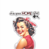 私はあなたの家の女の子エステート実在レトロガールアート シール (正面)