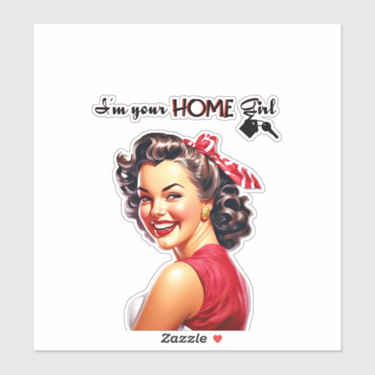 私はあなたの家の女の子エステート実在レトロガールアート シール (シート)