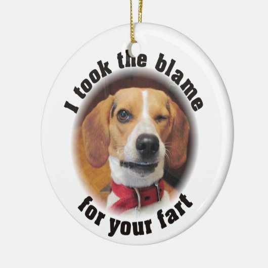 私はあなたの屁のクリスマスのオーナメントのための責任を取りました セラミックオーナメント (左)