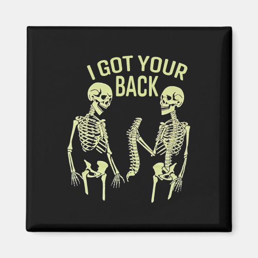 私はあなたの得バックハロウィーンスケルトンスカル皮肉 マグネット (正面)