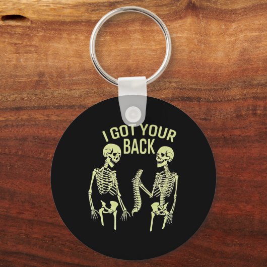 私はあなたの得Ckハロウィーンのスケルトンスカル皮肉 キーホルダー (正面)