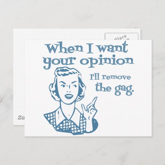 私はあなたの意見が欲しいと思ったらギャグブルーを取り除く ポストカード (正面/裏面)